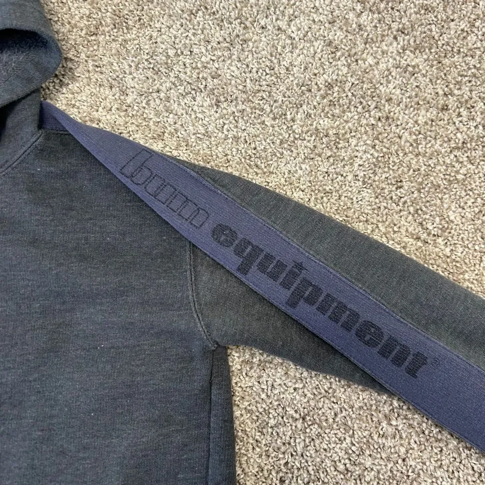 Vintage‎ BUM Equipment Hoodie Sweatshirt Boys Large (10-12) Gray Spellout (339)